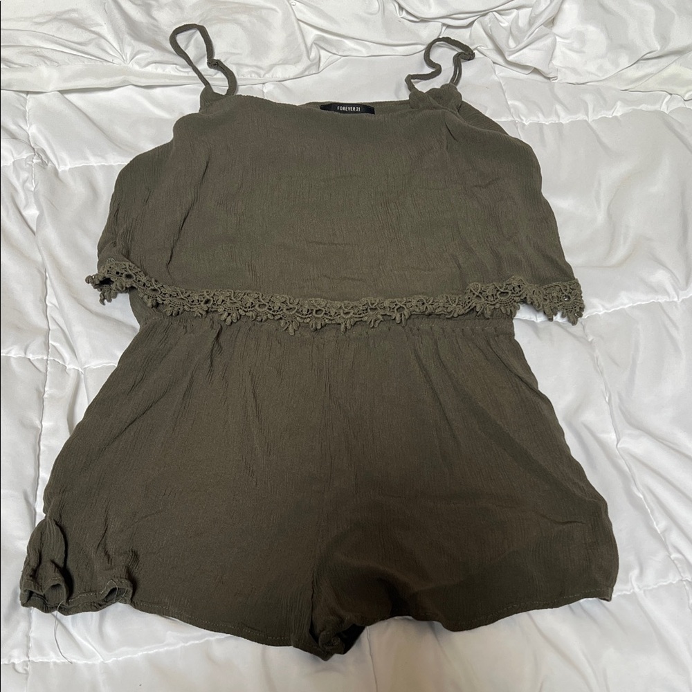 Forever 21 Olive Green Romper